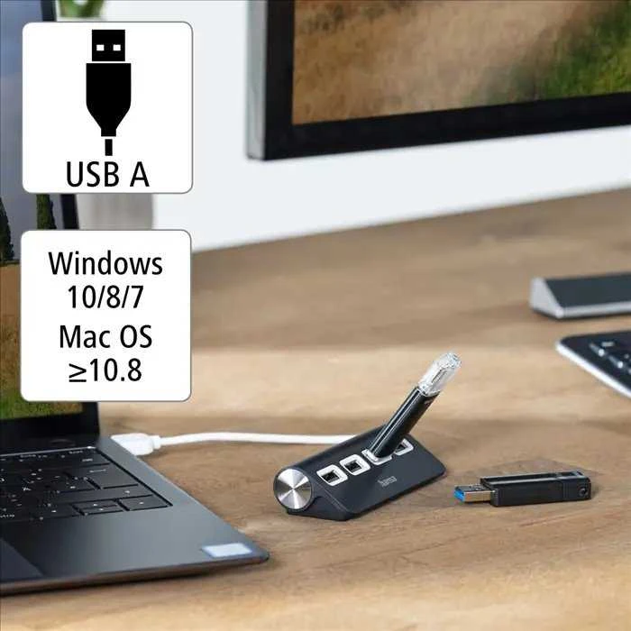 HUB USB Hama 4x USB-A 2.0 (002001190000)