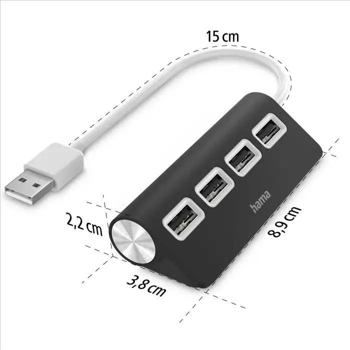 HUB USB Hama 4x USB-A 2.0 (002001190000)