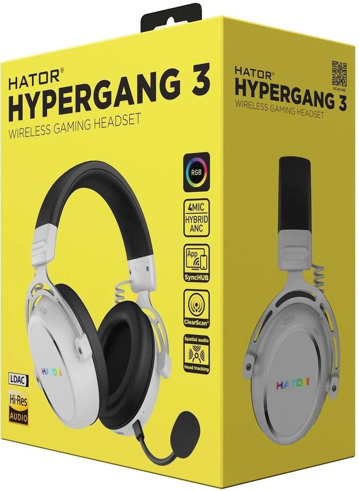 Ausinės Hator Hypergang 3 Belaidės ESH56 Hi-Res ANC balta