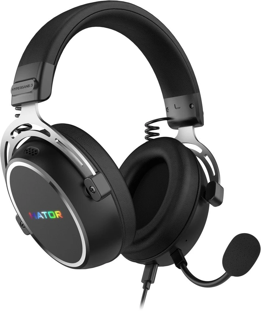 Ausinės Hator Hypergang 3 USB ESH50 RGB juoda