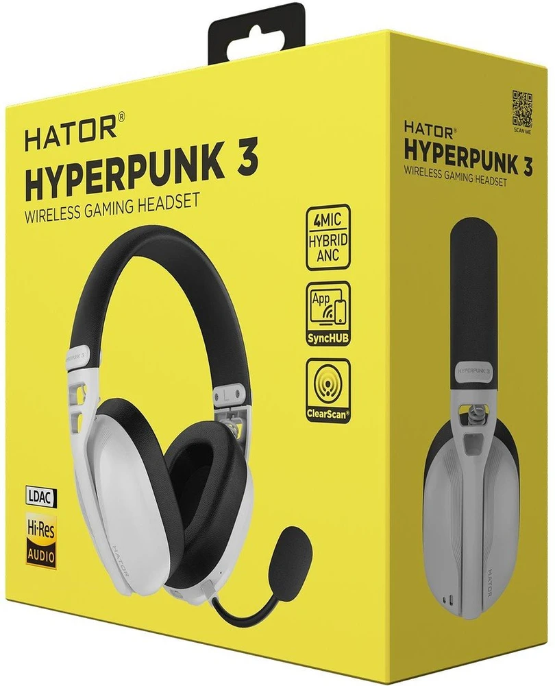 Ausinės Hator Hyperpunk 3 Belaidės ANC ESH16 balta