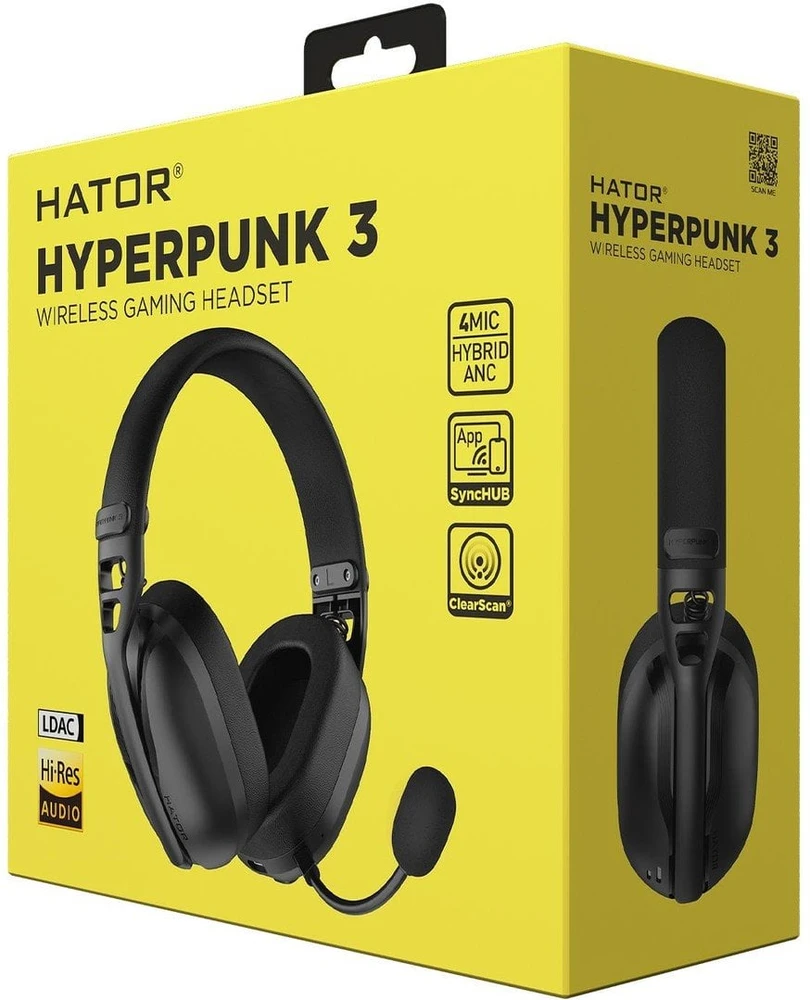 Ausinės Hator Hyperpunk 3 Belaidės ANC ESH15 juoda