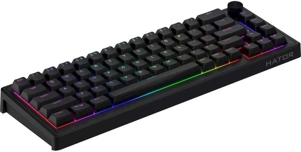 Klaviatūra žaidimams Hator Skyfall HATOR Aurum Sterling linear su laidu mechaninė su pašvietimu juoda