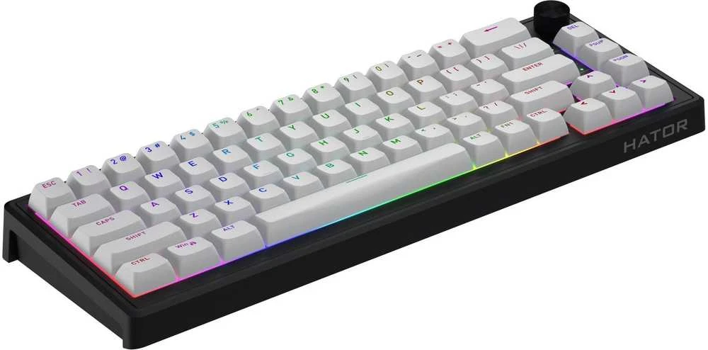 Klaviatūra žaidimams Hator Skyfall 65 HATOR Aurum Ice Magnetic linear su laidu magnetyczno-mechaninė su pašvietimu balta ir-juoda