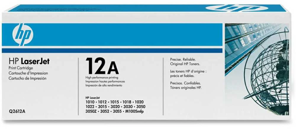 Hewlett Packard (HP) HP 12A Juodas Toneris Cartridge, 2000 pages, for LaserJet 1010,1012,1015,1018,1020,1022,3015,3020,3030,3050,3052,3055