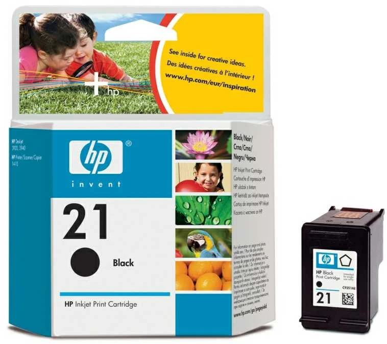 Hewlett Packard (HP) HP 21 originali rašalo kasetė, juoda, standartinės talpos, 5 ml, 190 puslapių, 1 pakuotė