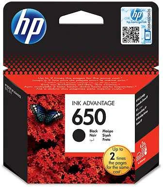 Hewlett Packard (HP) HP 650 juoda originali rašalo kasetė