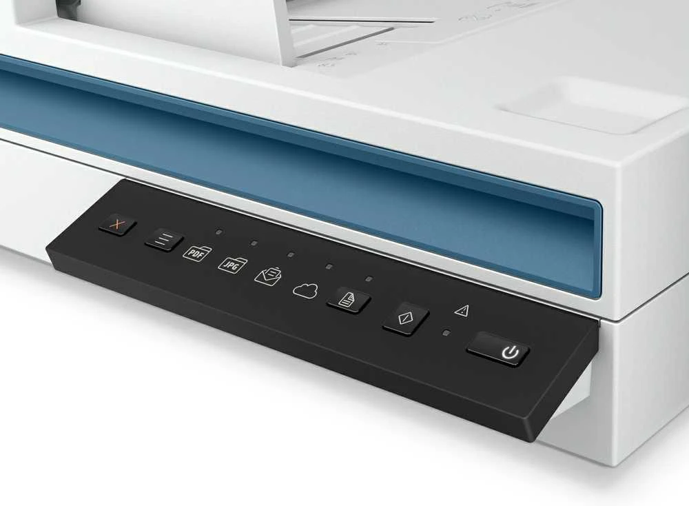 Skeneris Hewlett Packard (HP) „HP ScanJet Pro 2600 f1“ skaitytuvas – A4 spalvotas 300 dpi, plokščias nuskaitymas, automatinis dokumentų tiektuvas, automatinis dvipusis, OCR / nuskaitymas į tekstą, 25 ppm, 1500 puslapių per dieną