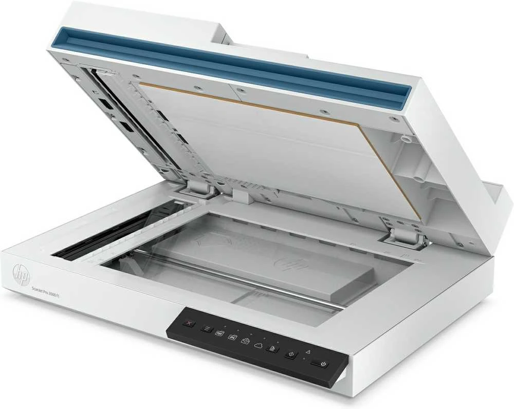 Skeneris Hewlett Packard (HP) „HP ScanJet Pro 2600 f1“ skaitytuvas – A4 spalvotas 300 dpi, plokščias nuskaitymas, automatinis dokumentų tiektuvas, automatinis dvipusis, OCR / nuskaitymas į tekstą, 25 ppm, 1500 puslapių per dieną