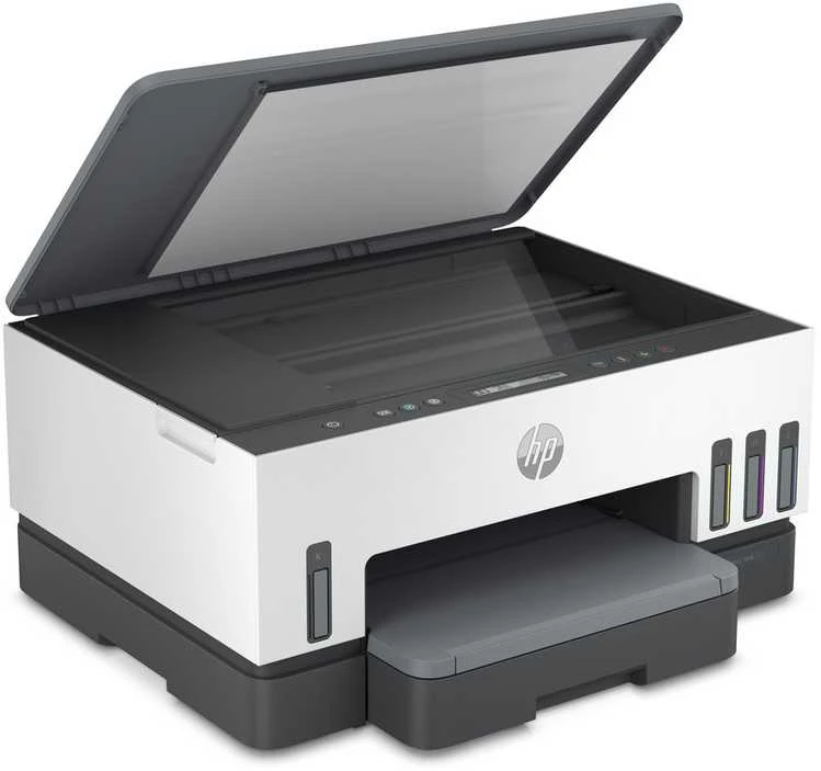 Hewlett Packard (HP) HP Smart Tank 720 AIO daugiafunkcis spausdintuvas Spausdintuvas - A4 spalvotas rašalinis, spausdinimas / kopijavimas / nuskaitymas, automatinis dvipusis spausdinimas, WiFi, 15 psl./min., 400–800 puslapių per mėnesį