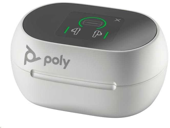 Ausinės Hewlett Packard (HP) Poly Voyager Free 60+ UC Baltas Sand Earbuds +BT700 USB-C Adapteris +Jutiklinis ekranas Charge Case