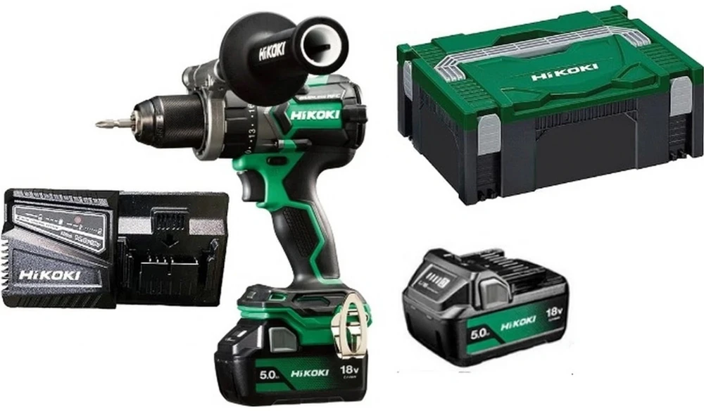 Akumuliatorinis suktuvas-gręžtuvas Hikoki DS18DCWPZ; 18 V; 2x5,0 Ah akum.