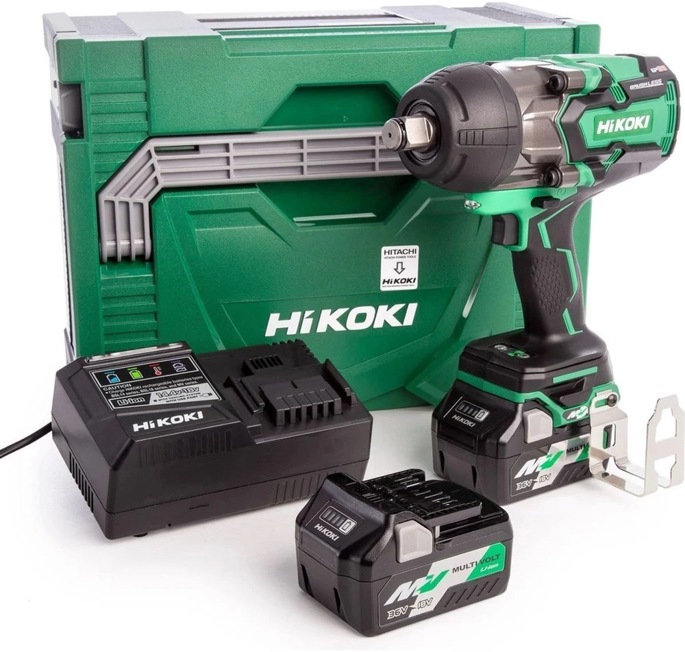 Akumuliatorinio smūginio veržliasukio rinkinys HiKOKI WR36DAWRZ Multi Volt 36V
