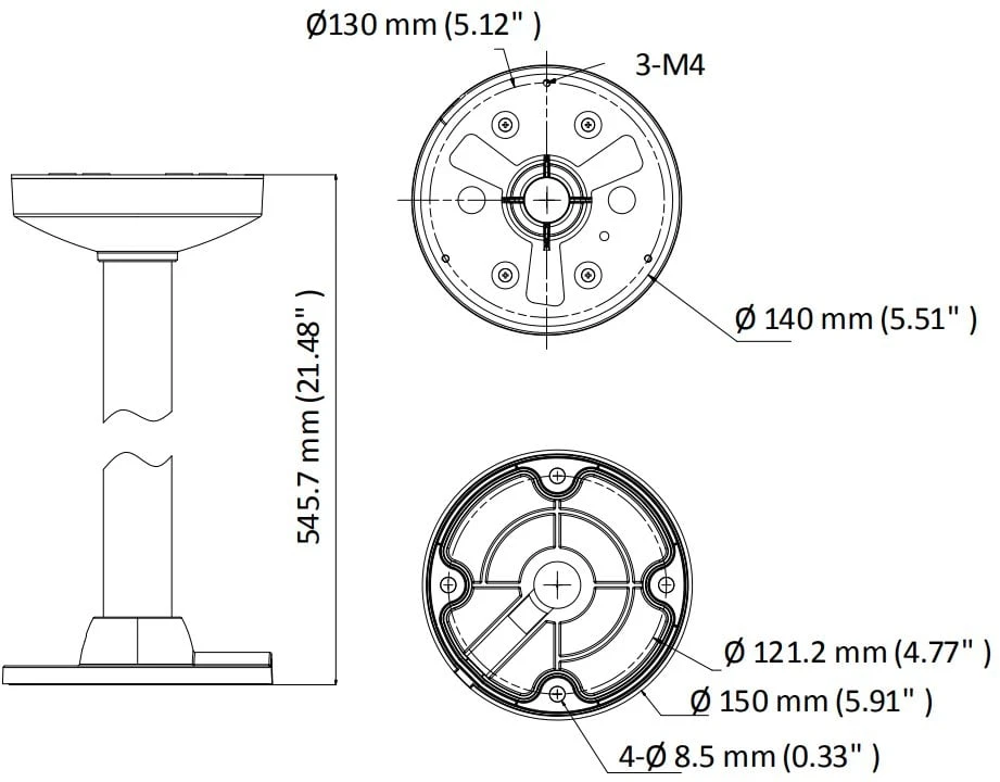„Hikvision DS-1271ZJ-140-DM45“ pakabinamas laikiklis