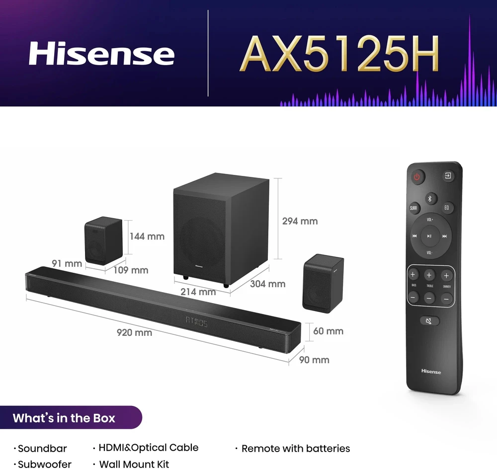 Namų kino sistema 3Lou Hisense SOUNDBAR HISENSE AX3120G