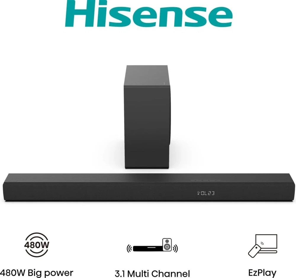 Namų kino sistema Hisense Soundbar System | HS3100 | AUX in | Bluetooth | Belaidė jungtis
