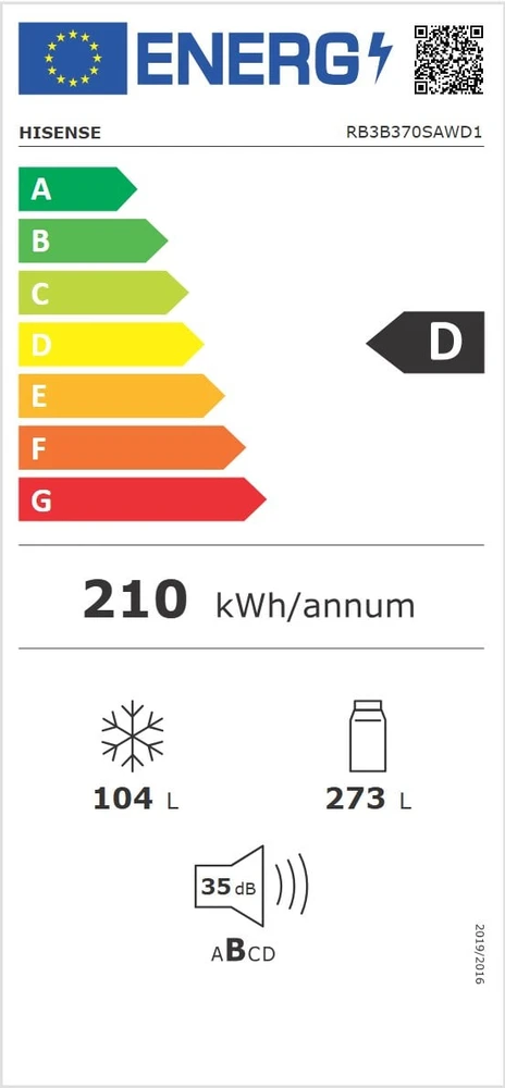 Šaldytuvas HISENSE RB3B370SAWD1