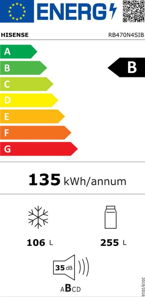 Šaldytuvas Hisense RB470N4SIB, Kühl-/Gefrierkombination (edelstahl)