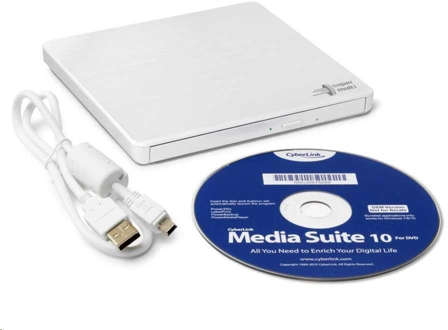 LG H.L duomenų saugykla | Itin plonas nešiojamasis DVD rašiklis | GP60NW60 | Sąsaja USB 2.0 | DVD±R/RW | CD skaitymo greitis 24 x | CD įrašymo greitis 24 x | Baltas | Stalinis kompiuteris / Nešiojamasis kompiuteris
