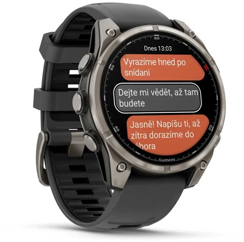 Išmanusis laikrodis Garmin fēnix® 8 Pro – 51 mm, AMOLED Sapphire, titanas su grafito spalvos / juodu silikoniniu dirželiu | 010-03199-11