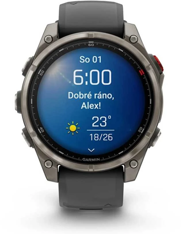 Išmanusis laikrodis Garmin fēnix® 8 Pro – 51 mm, AMOLED Sapphire, titanas su grafito spalvos / juodu silikoniniu dirželiu | 010-03199-11