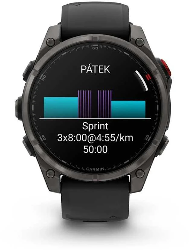 Išmanusis laikrodis Garmin fēnix® 8 Pro – 51 mm, AMOLED Sapphire, titanas su grafito spalvos / juodu silikoniniu dirželiu | 010-03199-11