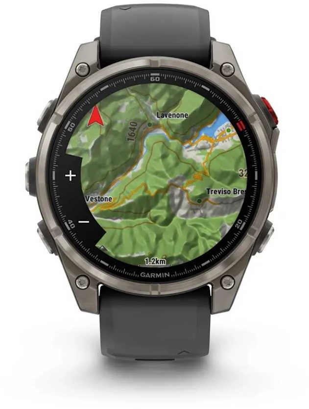 Išmanusis laikrodis Garmin fēnix® 8 Pro – 51 mm, AMOLED Sapphire, titanas su grafito spalvos / juodu silikoniniu dirželiu | 010-03199-11