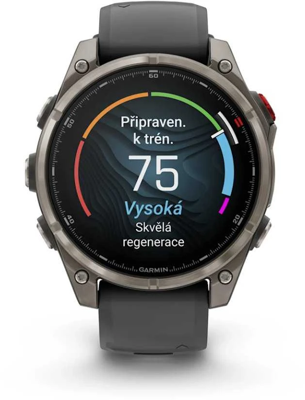 Išmanusis laikrodis Garmin fēnix® 8 Pro – 51 mm, AMOLED Sapphire, titanas su grafito spalvos / juodu silikoniniu dirželiu | 010-03199-11