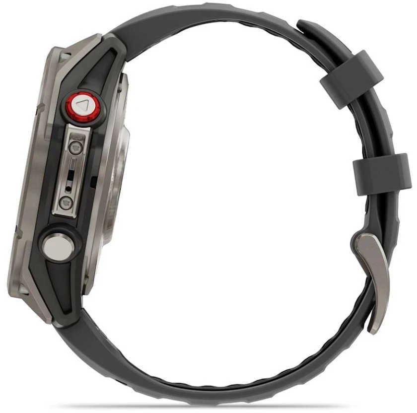 Išmanusis laikrodis Garmin fēnix® 8 Pro – 51 mm, AMOLED Sapphire, titanas su grafito spalvos / juodu silikoniniu dirželiu | 010-03199-11