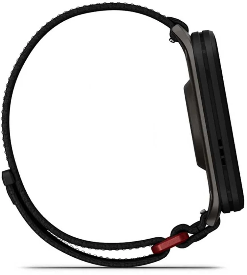 Išmanusis laikrodis Garmin Venu® X1, Juodos spalvos su pilko titano nugarėle ir juodos spalvos „ComfortFit“ nailoniniu dirželiu