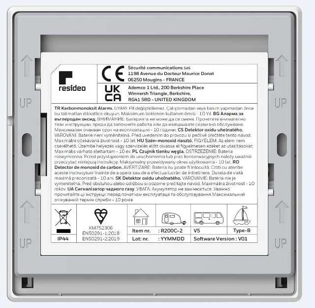 Honeywell Home ANGLIES MONOKSIDO JUTIKLIS R200C-N2