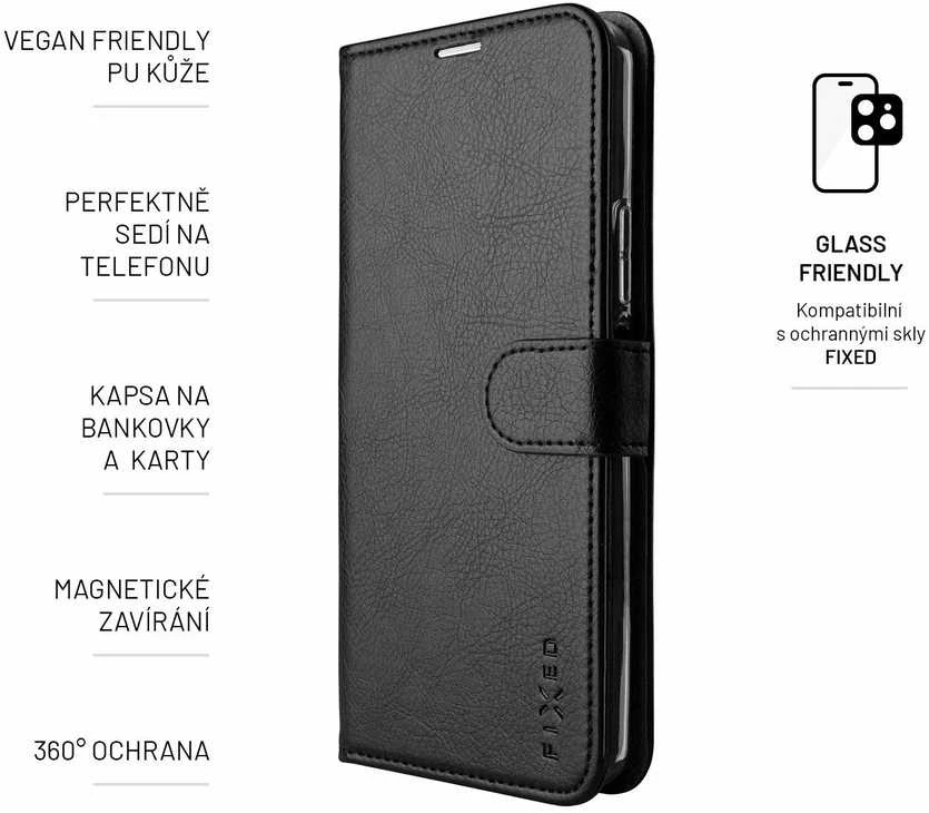 Dėklas Korpuso tipo knyga FIXED Opus Samsung Galaxy S23, juodas
