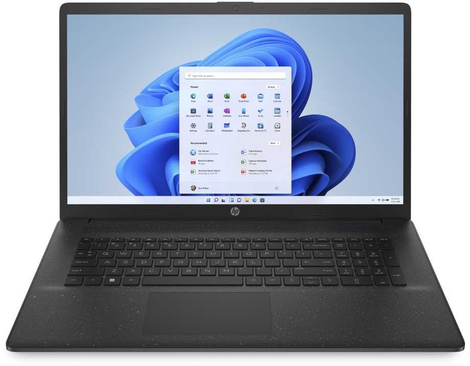 Hewlett Packard (HP) Nešiojamas kompiuteris HP 17-cn0011nc, N4500, 4 GB, 512 GB, UHD, 17.3" HD+ SVA 250n, W11H6, juodas