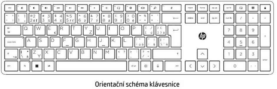 Klaviatūra HP 230 BLK WL KBD, viso dydžio (100 %), belaidis, radijo dažnių belaidis, membraninis, juodas