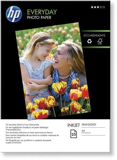 Hewlett Packard (HP) HP kasdienis fotopopierius A4, pusiau blizgus, 25 lapai, vienpusis (170 g/m2)