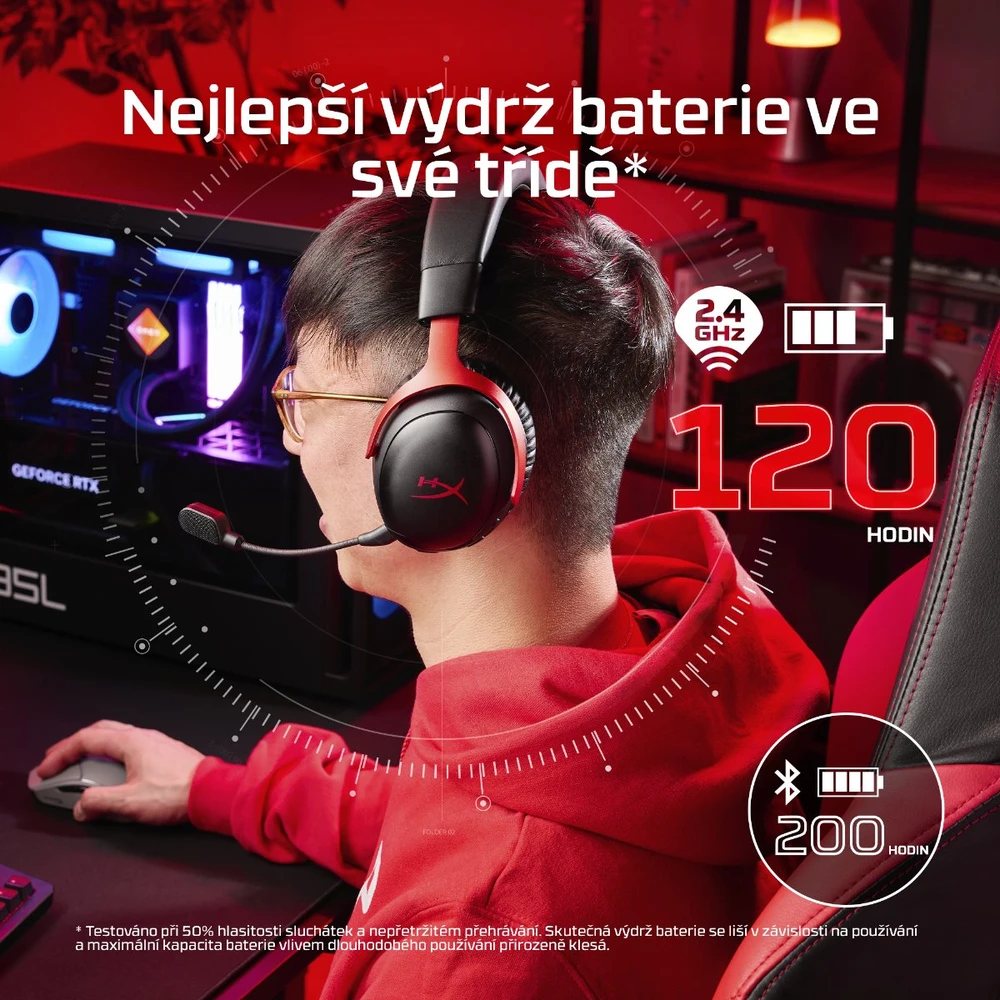 HyperX Cloud III S Belaidės Juodas (Juodos) Belaidės Žaidimų Ausinės