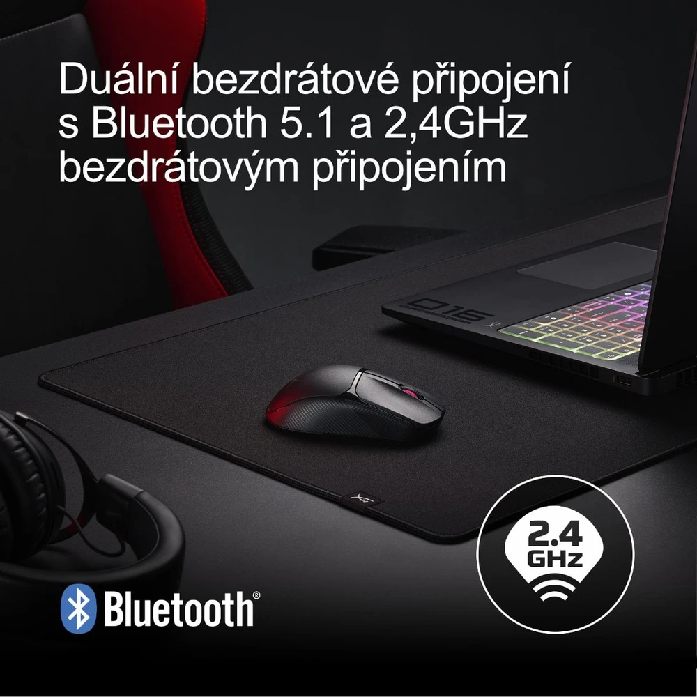 HyperX Pelė HP Pulsefire Fuse Belaidė Gaming Juoda (A1KY6AA)