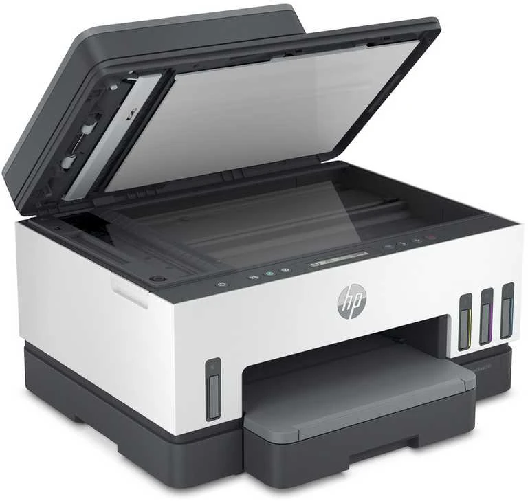 Hewlett Packard (HP) HP Smart Tank 750 AIO daugiafunkcis spausdintuvas Spausdintuvas - A4 spalvotas rašalinis, spausdinimas / kopijavimas / nuskaitymas, automatinis dvipusis spausdinimas, WiFi, 15 psl./min., 400–800 puslapių per mėnesį