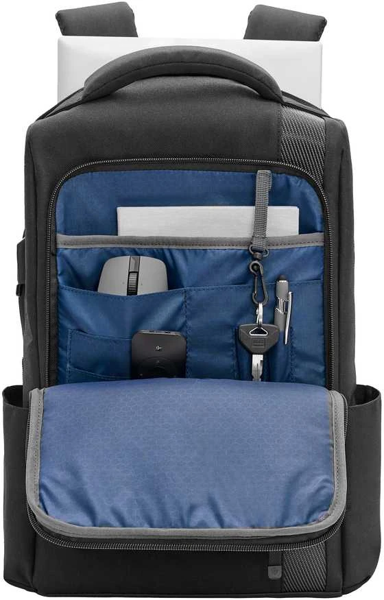 „HP Executive 16“ kuprinė, atspari vandeniui, išplečiama, su laidu per USB-C prievadą – juoda, pilka