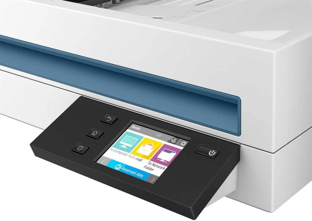 Skeneris Hewlett Packard (HP) „HP ScanJet Pro N4600 fnw1“ skaitytuvas – A4 spalvotas 600 dpi, plokščias nuskaitymas, automatinis dokumentų tiektuvas, automatinis dvipusis, OCR / nuskaitymas į tekstą, 40 ppm, 10 000 puslapių per dieną