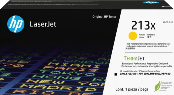 Hewlett Packard (HP) HP 213X Geltona originali LaserJet dažų kasetė