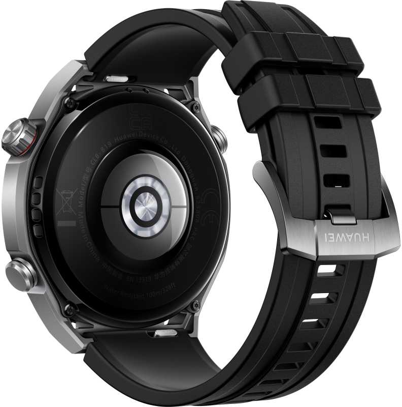 Išmanusis laikrodis Huawei Watch Ultimate Expedition, Sidabrinės ir juodos spalvos korpusas su juodu dirželiu