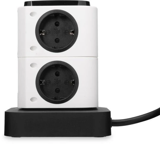 Huslog 15W Charging Station: 8 Outlets, 1 USB-C Port, 3 USB Ports, 1 Baltas LED Light