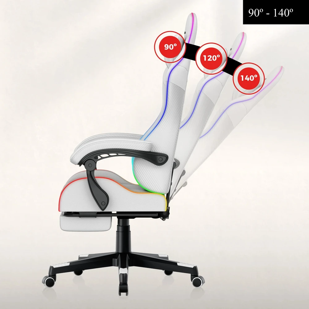 Žaidimų kėdė Huzaro Force 4.7 RGB, Baltos spalvos