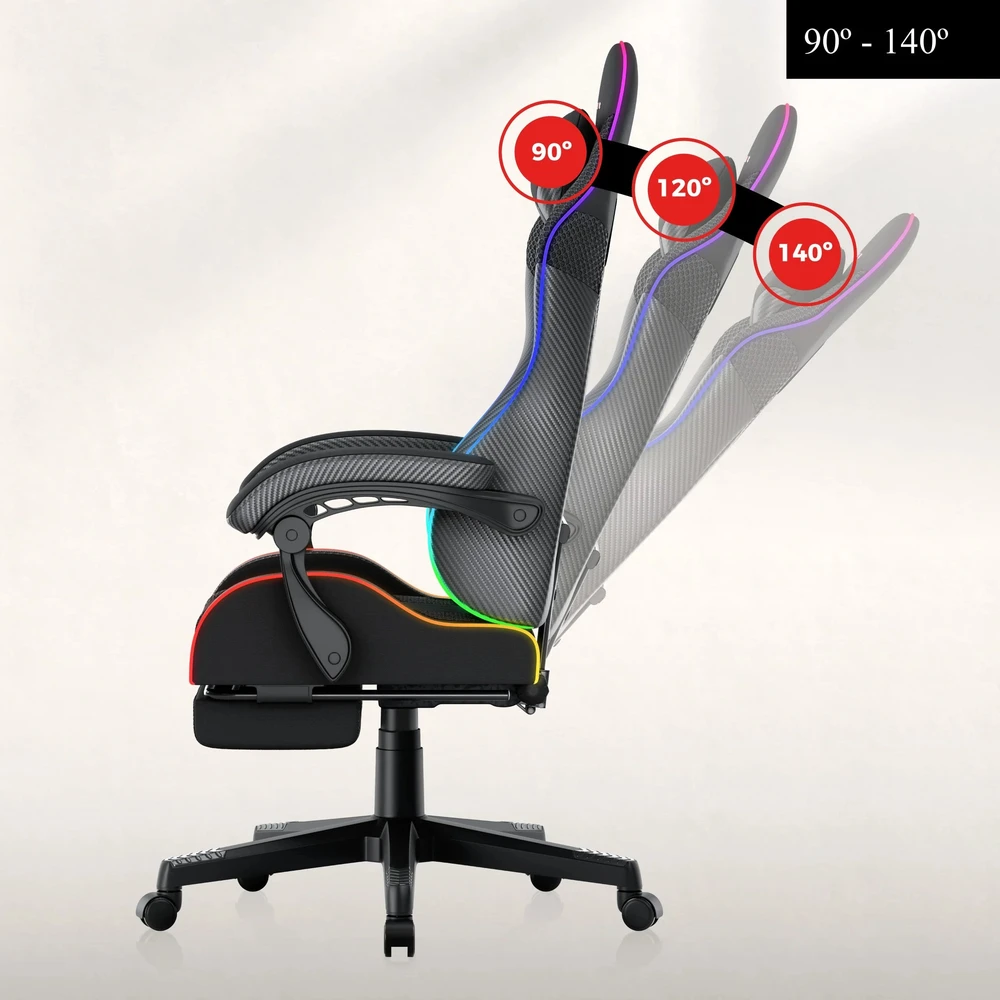 Žaidimų kėdė Huzaro Force 4.7 RGB, Juoda