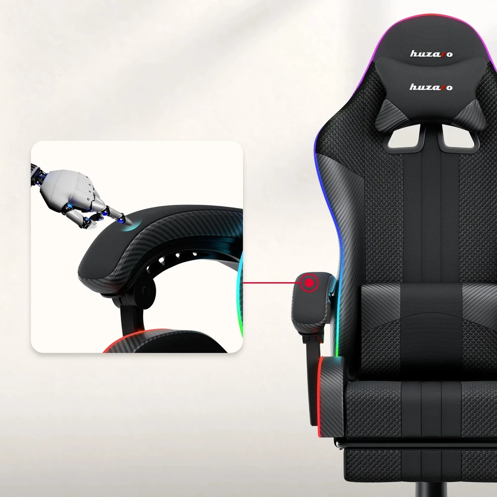 Žaidimų kėdė Huzaro Force 4.7 RGB, Juoda