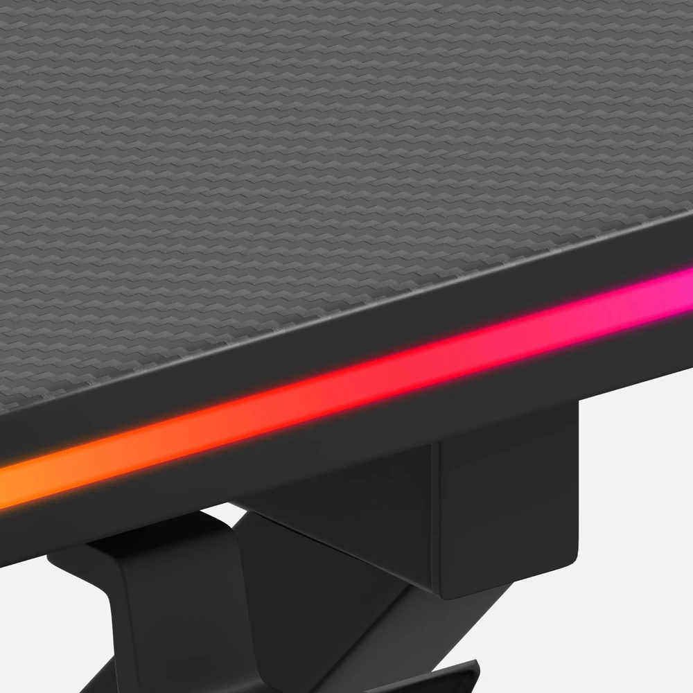 Žaidimų stalas „Huzaro Hero 1.7 RGB“, juodas