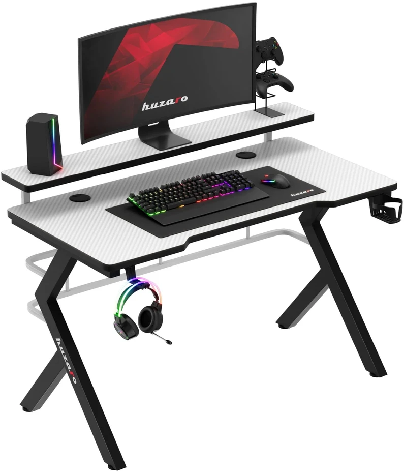 Žaidimų stalas Huzaro Hero 5.0, Juodos/Baltos spalvos