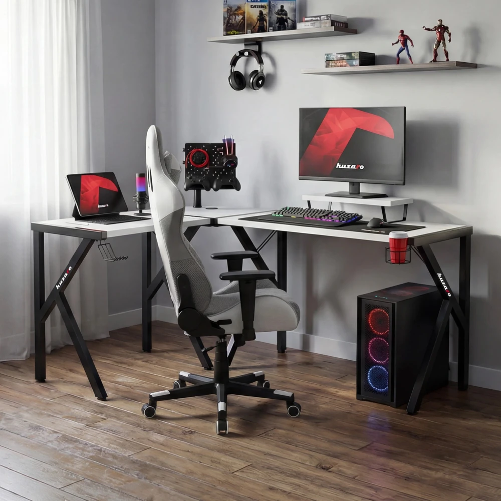 Kampinis žaidimų stalas Huzaro Hero 6.3, Baltos spalvos