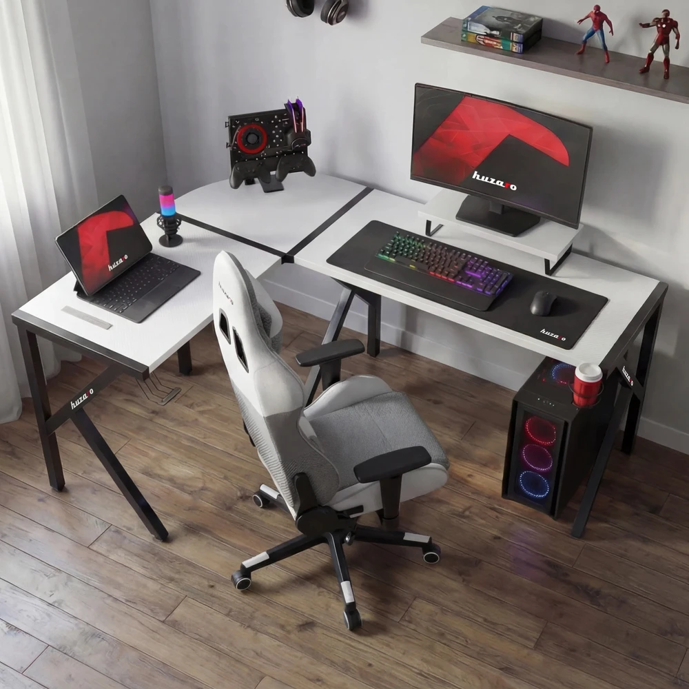 Kampinis žaidimų stalas Huzaro Hero 6.3, Baltos spalvos